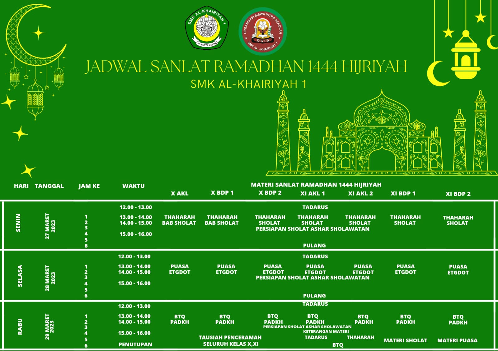 Jadwal Pesantren Kilat